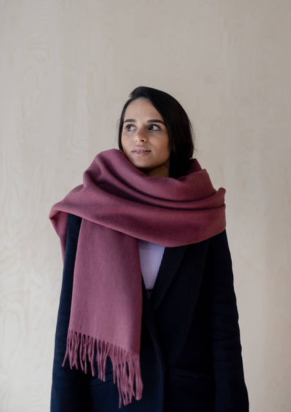 Lambswool Oversized Scarf Mulberry