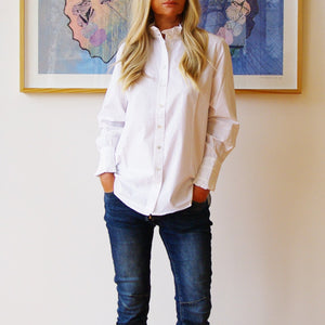 Lottie White Cotton Poplin Ladies Shirt