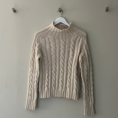 Pod & Pip Lambswool Cable Knit Jumper Almond