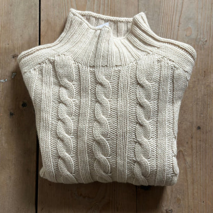 Pod & Pip Lambswool Cable Knit Jumper Almond